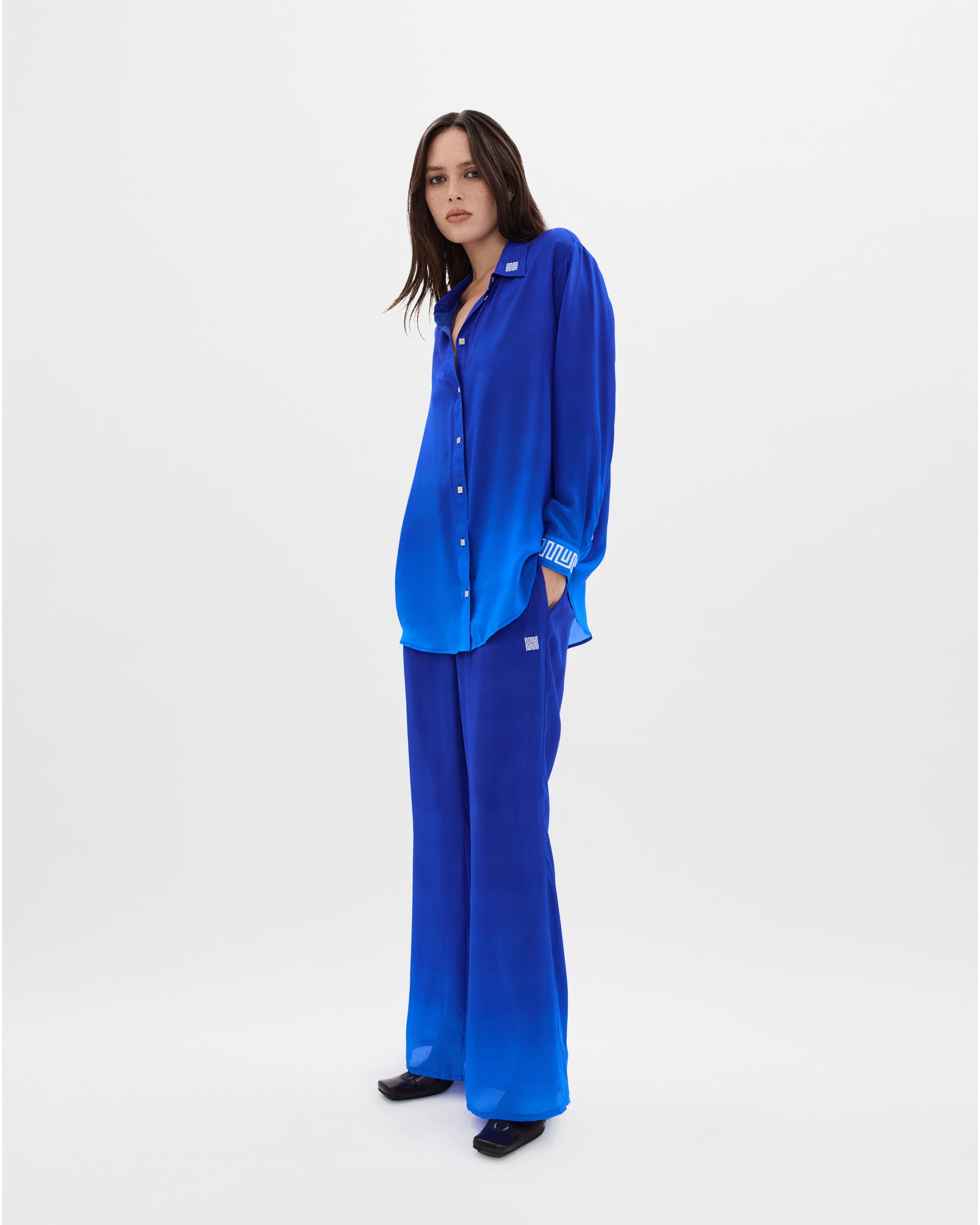 Cuban Nights Contrast Silk Chiffon Shirt