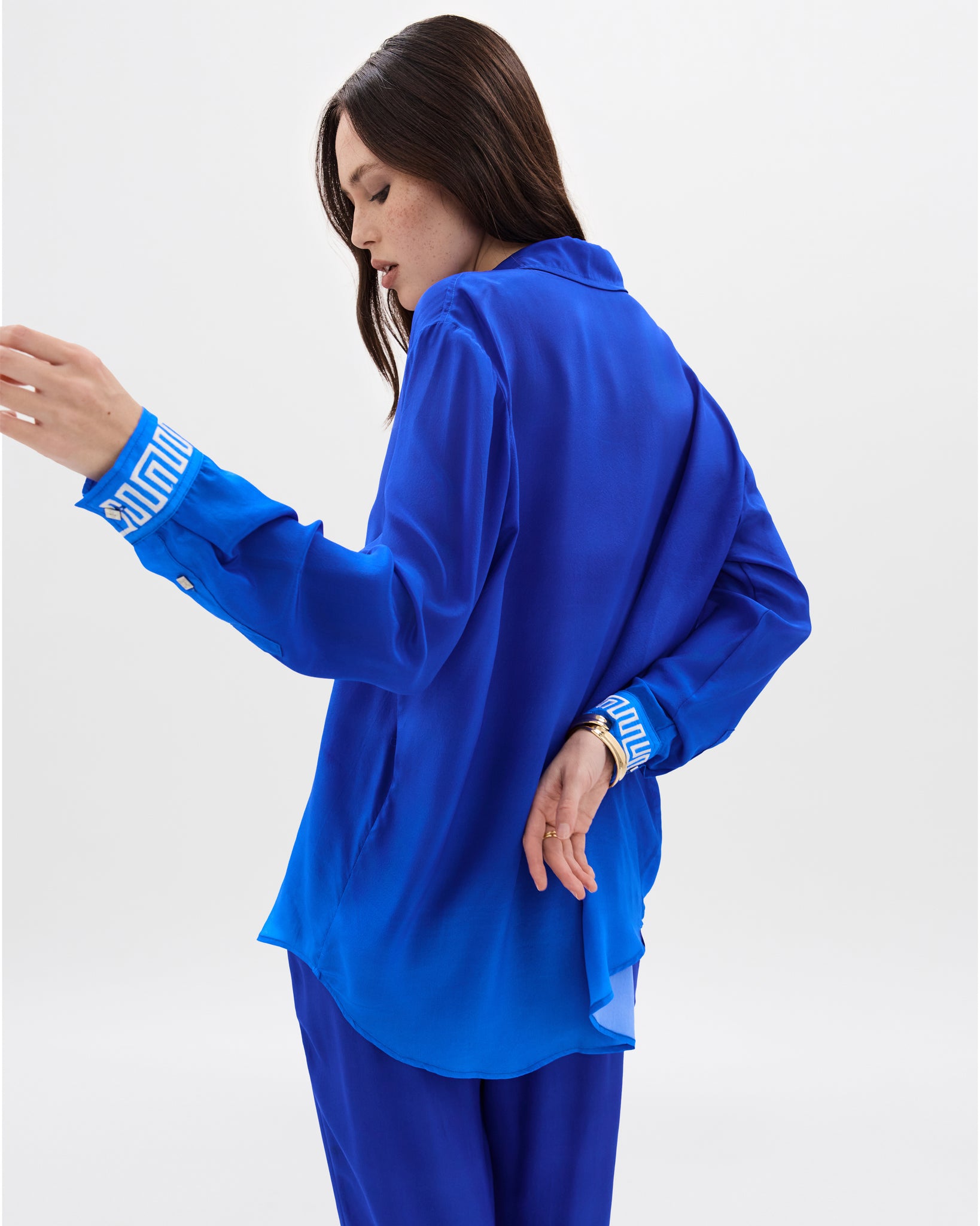 Cuban Nights Contrast Silk Chiffon Shirt