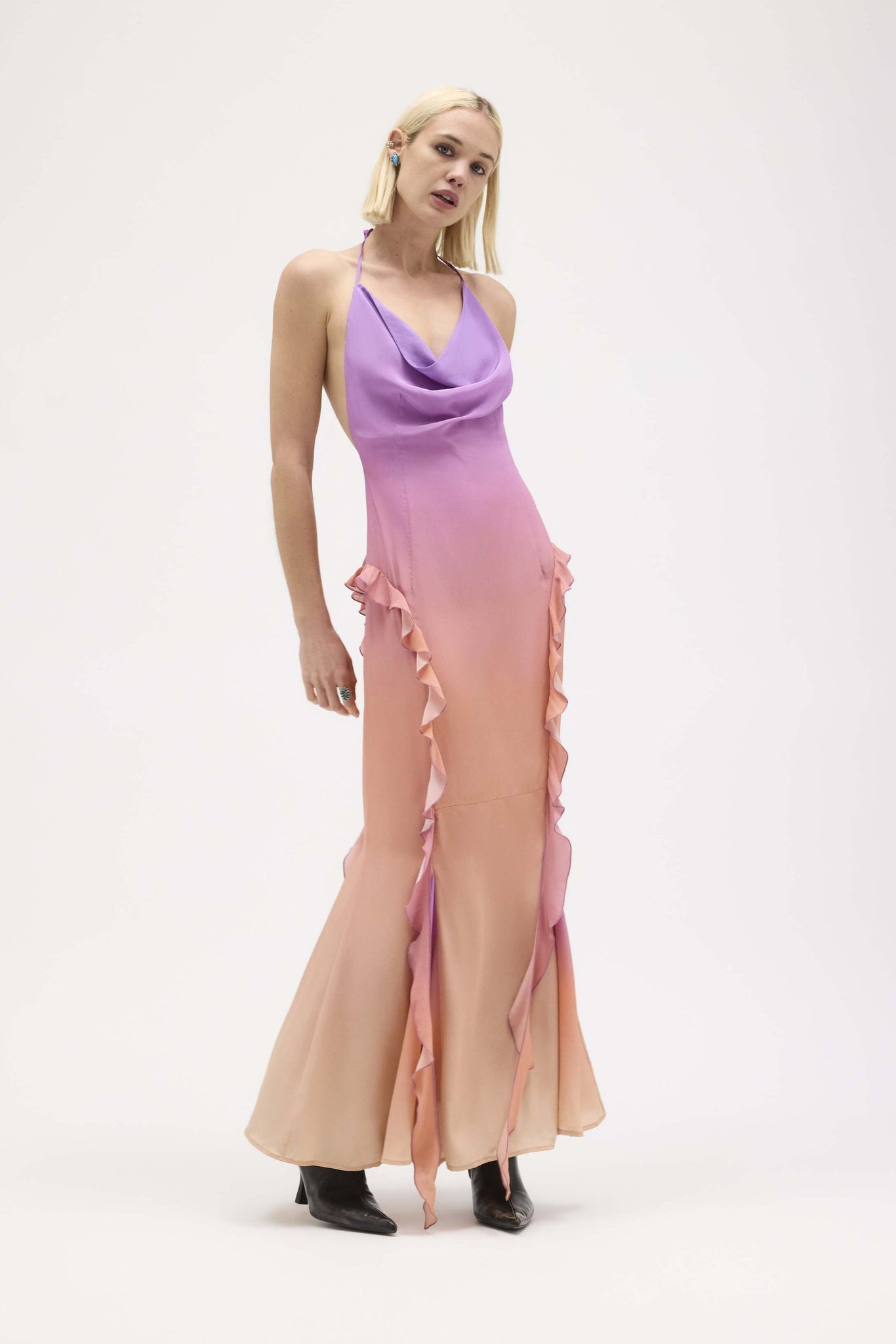 Asta Mirage Ruffle Maxi Dress