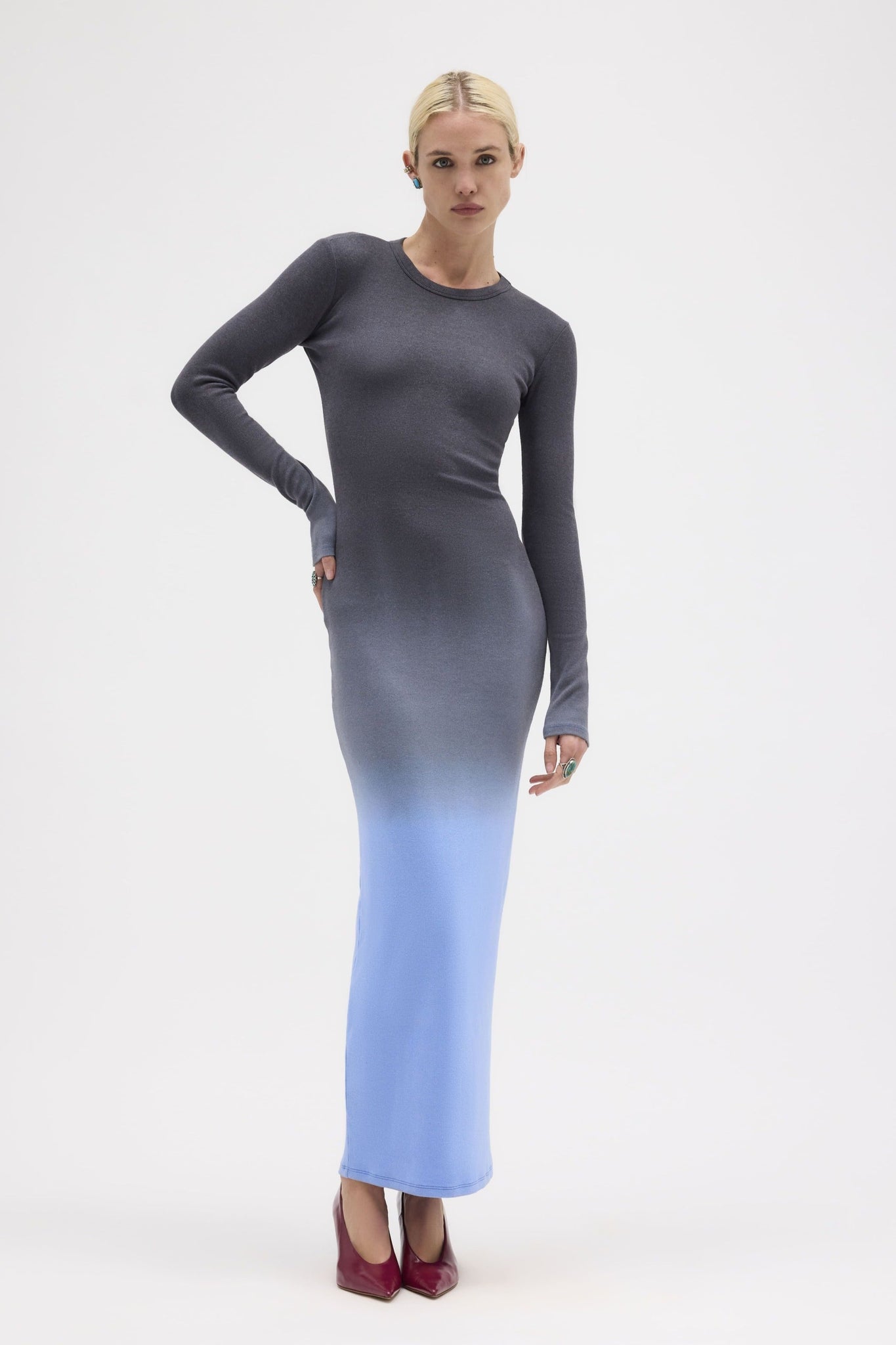 Nightfall Ribbed Long Sleeve Dress