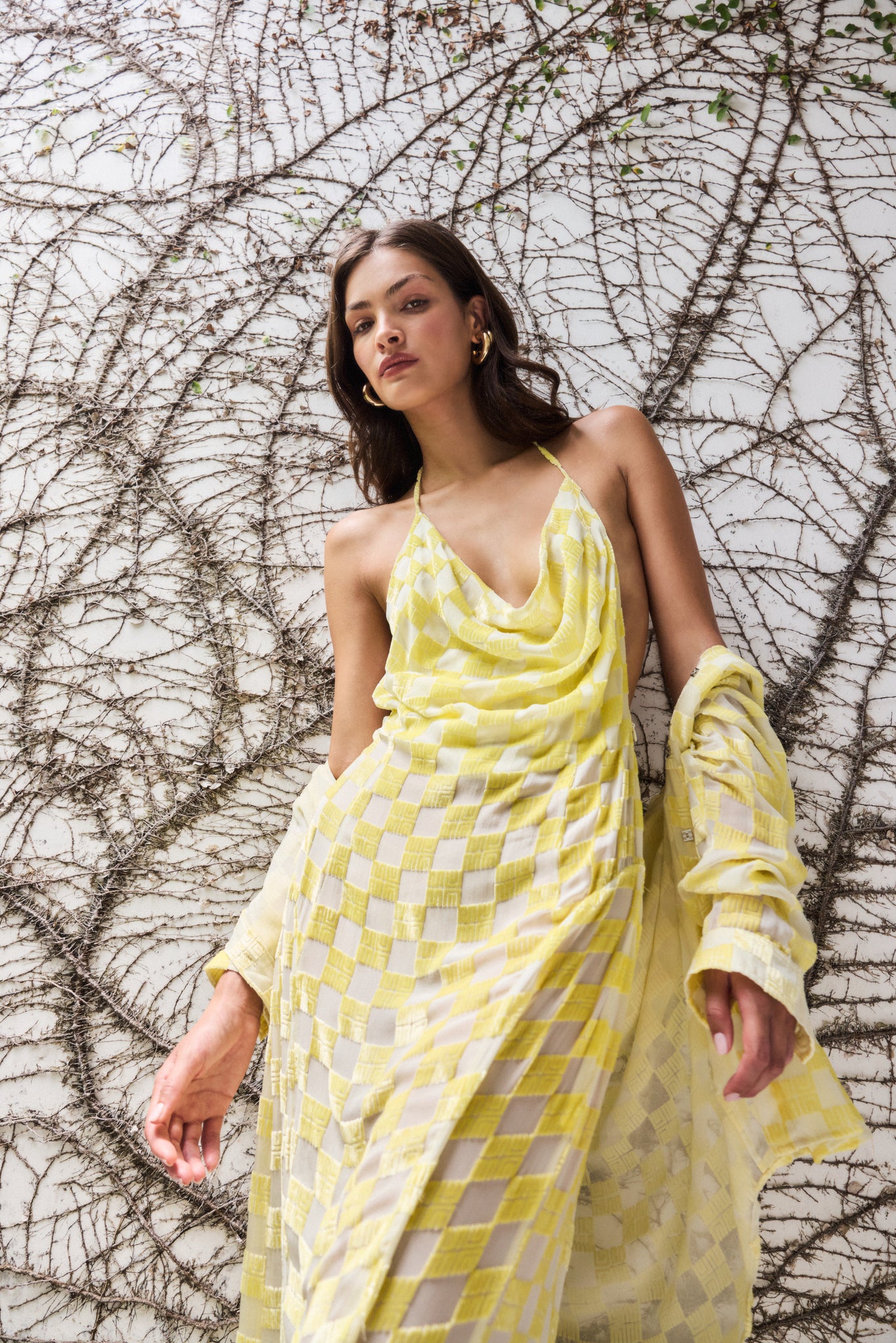 Yellow Velvet Asta Dress