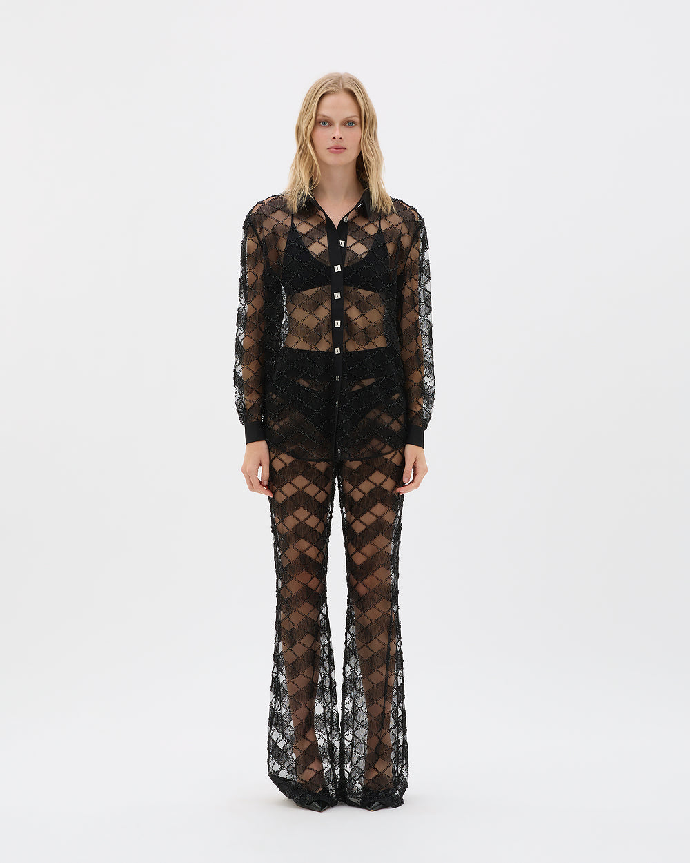 Tailored Beaded Lace Pant