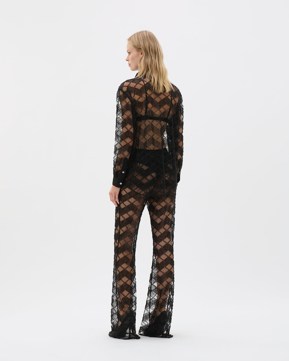 Tailored Beaded Lace Pant