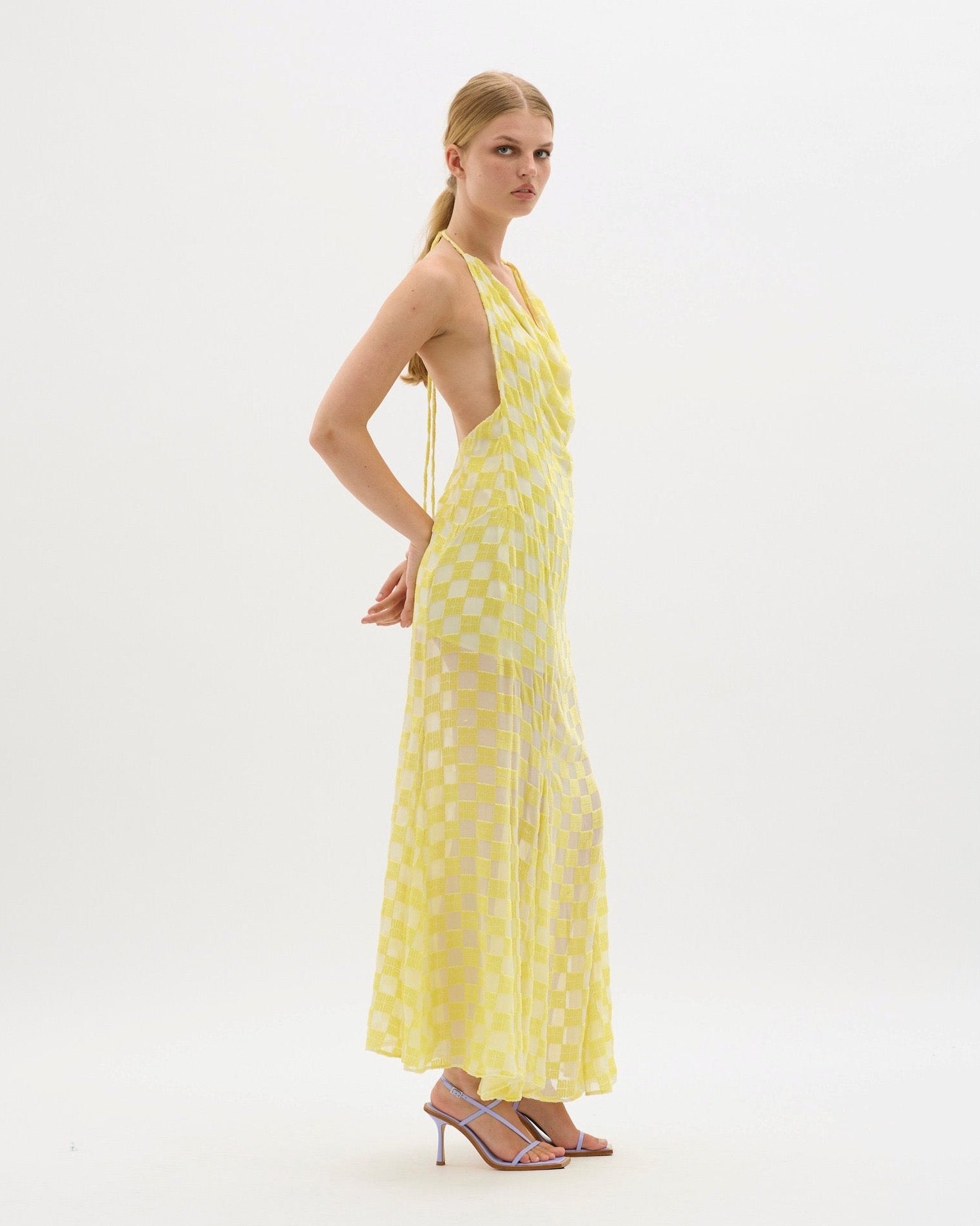 Yellow Velvet Asta Dress